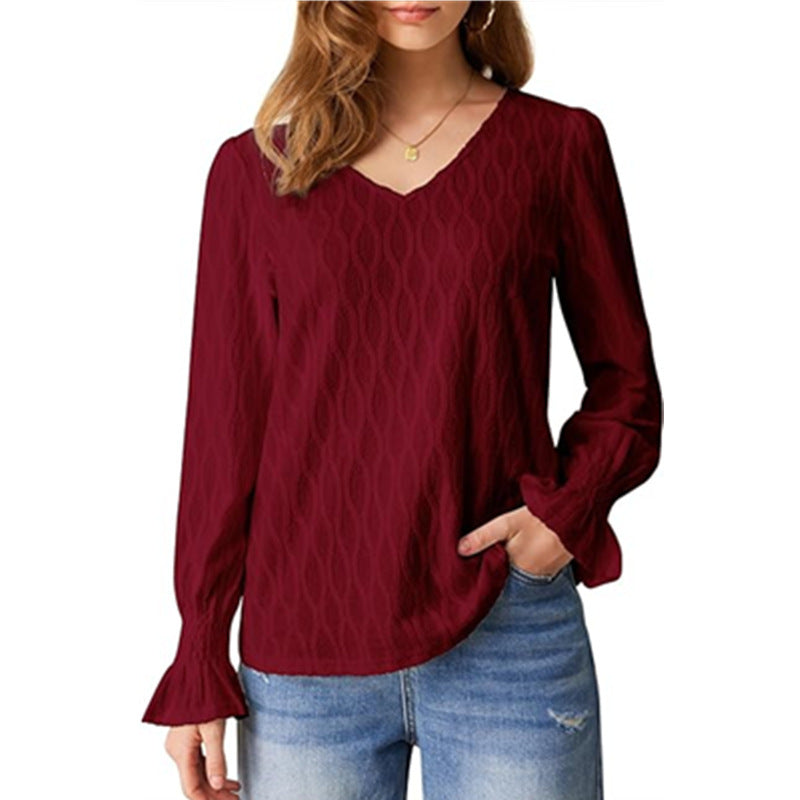 Haut T-shirt à manches longues smocké