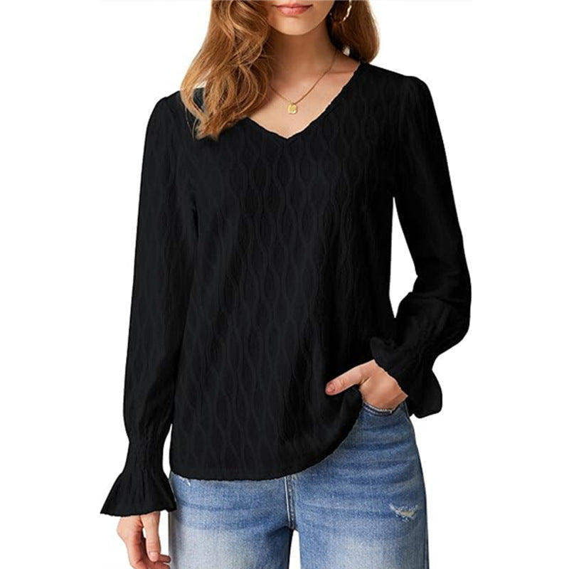 Haut T-shirt à manches longues smocké