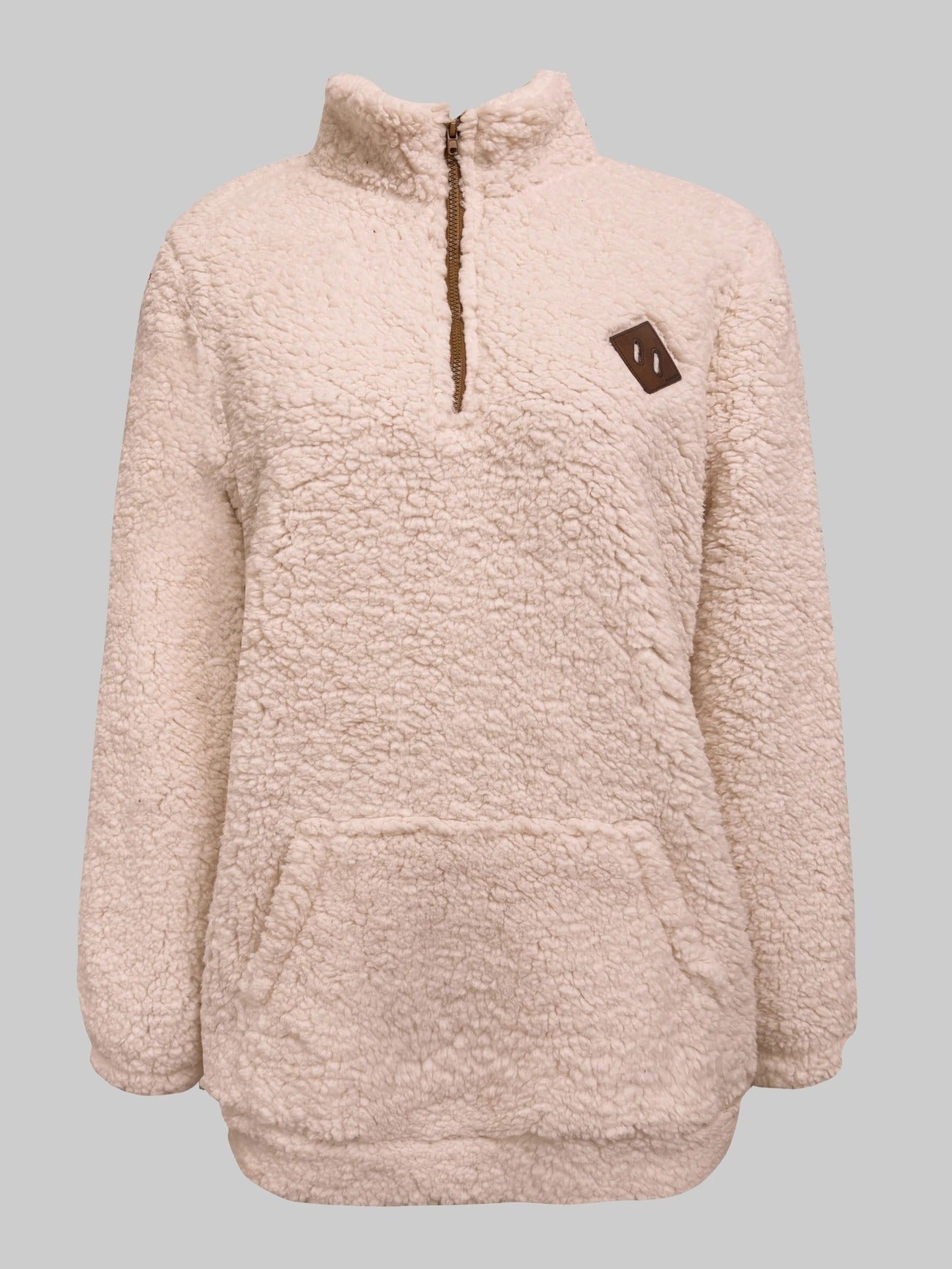 TWIDI, Sweat zippé en fausse fourrure de mouton pour femme