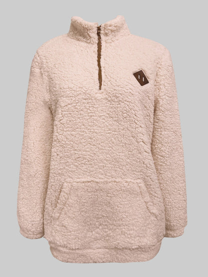 TWIDI, Sweat zippé en fausse fourrure de mouton pour femme