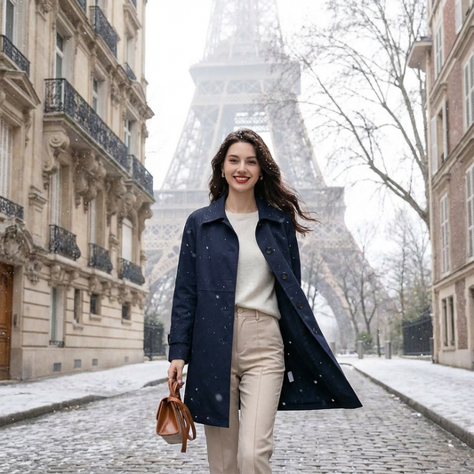 DANTINO, Manteau droit mi-long trench élégant britannique