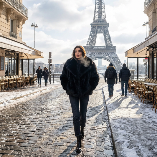 SAYCOTA, manteau court en fourrure